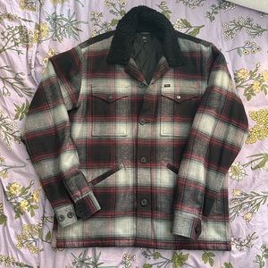 Urban Outfitters Obey Propaganda Black Red Grayson Plaid Flannel Jacket